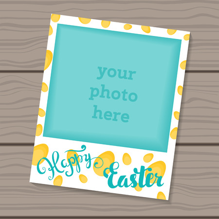 Happy Easter. Decorative template frame design for photo frame Easter.のイラスト素材