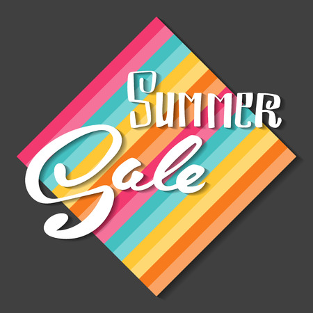 Summer Sale banner. Hand lettering vector banner.のイラスト素材