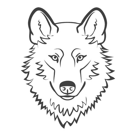 Wolf head Logo Mascot Emblem. Realistic wolfのイラスト素材