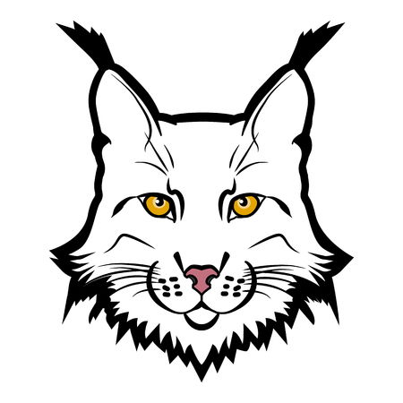 Lynx mascot  . Head of lynx isolated vector illustration.のイラスト素材