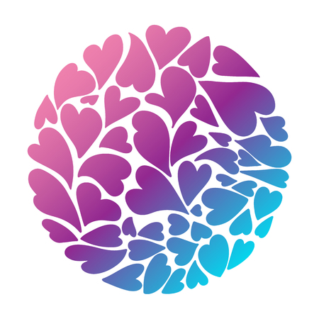 Circle consisting of hearts for the design of cards.のイラスト素材
