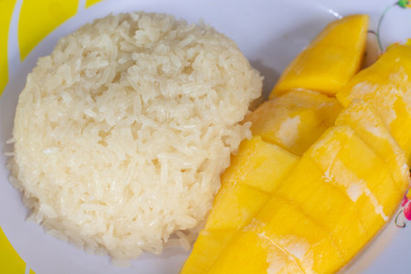 Sticky rice put on the dishの写真素材