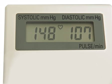 Monitor shows heightened blood pressureの写真素材