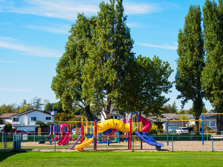 Colorful playground in the urban park
