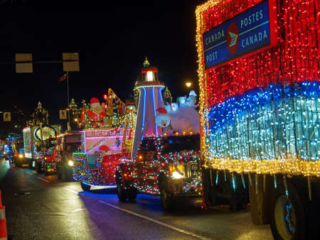 VICTORIA BC, CANADA - DECEMBER 2, 2017: Truck Light Parade, annual celebration of Christmas...