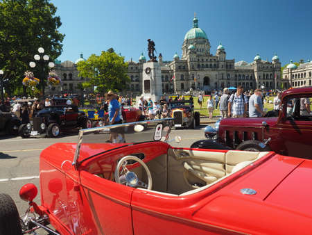 Victoria BC, Canada - July 24, 2016. Northwest Deuce Days, last antique collector car event in Victoria BC, postponed and canceled permanently later as a result of Covid-19 pandemicのeditorial素材