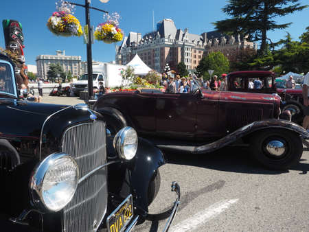 Victoria BC, Canada - July 24, 2016. Northwest Deuce Days, last antique collector car event in Victoria BC, postponed and canceled permanently later as a result of Covid-19 pandemicのeditorial素材
