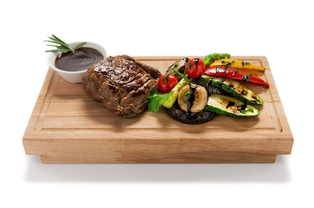 Steak with grilled vegetablesの写真素材