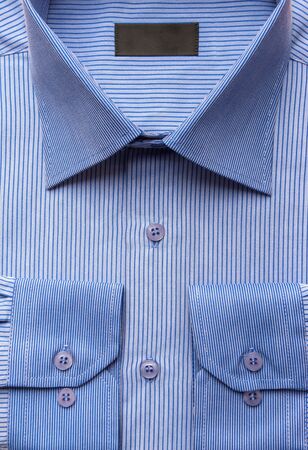 Close up shots of blue striped man's shirtの写真素材
