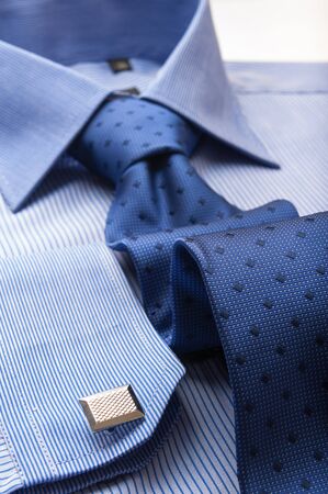 Close up shots of blue striped manの写真素材