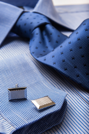 Close up shots of blue striped manの写真素材