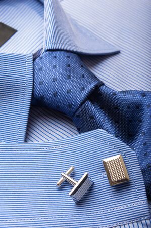 Close up shots of blue striped manの写真素材