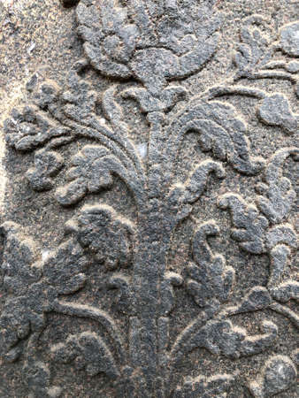 Bas relief design of a tree carved on the walls of Shiva temple at Tamil nadu