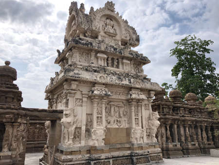 Ancient Hindu Shiva temple of Kanchi Kailsanathar temple in Kanchipuram, Tamil nadu.の写真素材