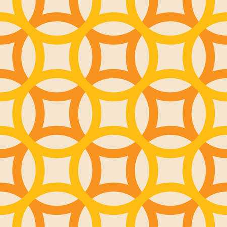 Big circles crossed seamless pattern yellow orangeのイラスト素材