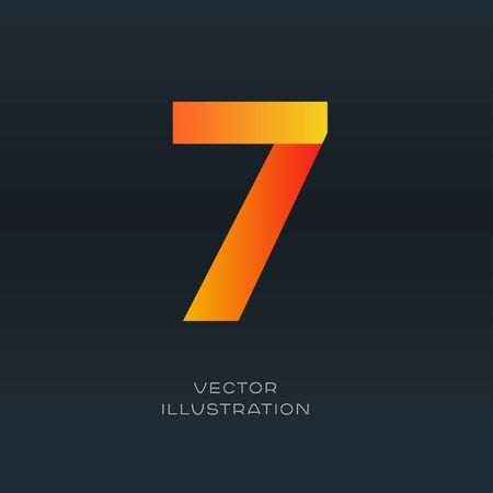 Number seven icon logo vector gradient font designのイラスト素材