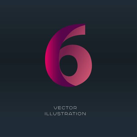 Number six icon logo vector gradient font designのイラスト素材
