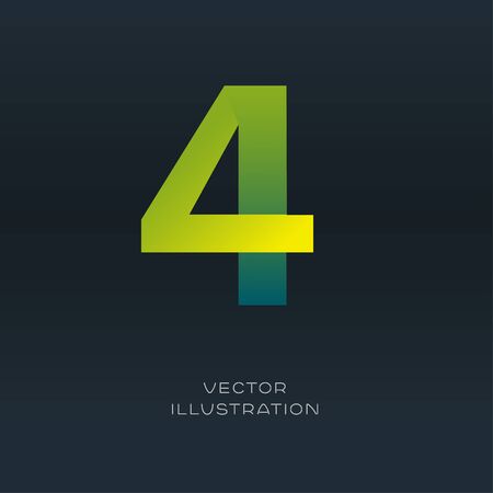 Number four icon logo vector gradient font designのイラスト素材