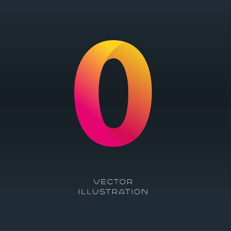 Number zero icon logo vector gradient font designのイラスト素材