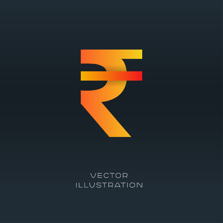 Rupee currency logo sign vector gradient designのイラスト素材