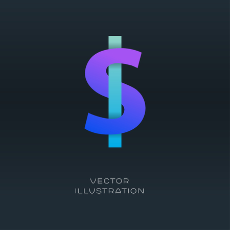 Dollar currency logo sign vector gradient designのイラスト素材