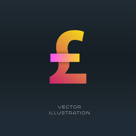 Pound sterling GBP currency logo sign vector gradient designのイラスト素材