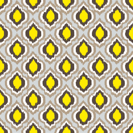 Ikat fabric texture seamless pattern abstract background vintage orientalのイラスト素材