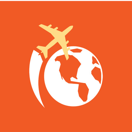 Plane silhouette in the sky colorful travel design backgroundのイラスト素材