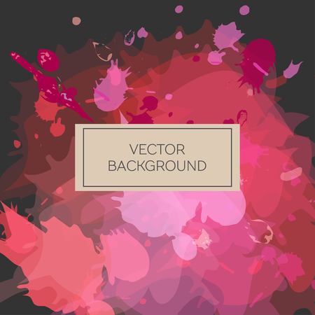Watercolor bright paint splash vector background with bannerのイラスト素材