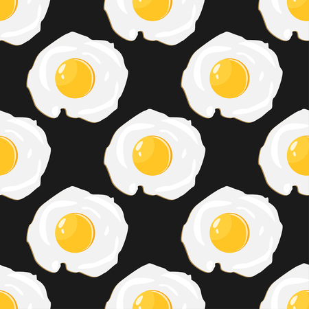 Fried eggs pattern colorful food seamless backgroundのイラスト素材