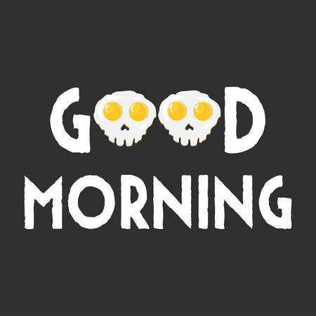 Good morning background with eggs and typography designのイラスト素材