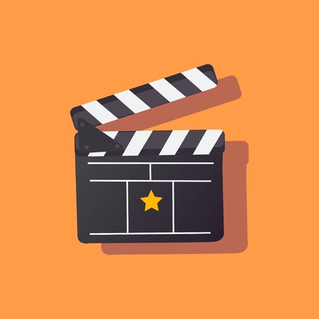 Film clapper board isolated vector illustration movie poster backgroundのイラスト素材