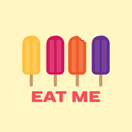 Popsicle ice-cream isolated flat design summer illustrationのイラスト素材