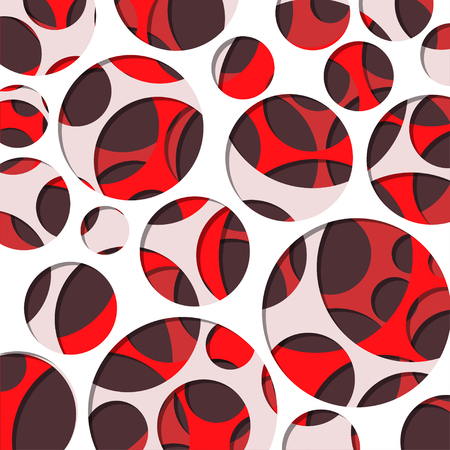 Colorful paper cut with circles vector 3D pattern modern design backgroundのイラスト素材