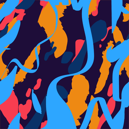 Abstract artistic hand drawn paint background with brush linesのイラスト素材