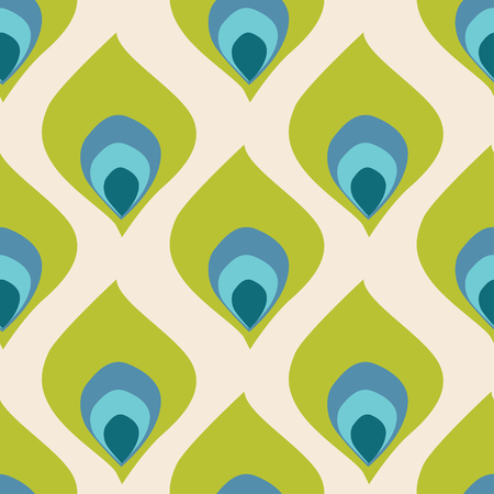 Abstract peacock bird feather seamless pattern. Colorful scale background.のイラスト素材