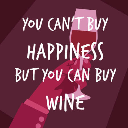 Hand holding wine glassのイラスト素材