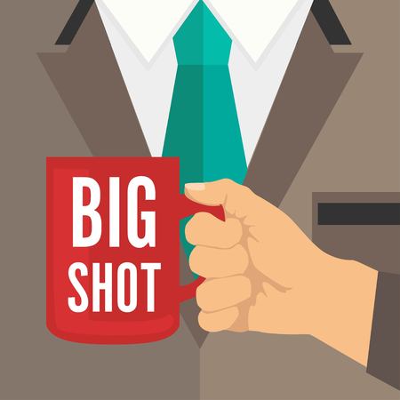 Hand holding coffee cup business flat design backgroundのイラスト素材