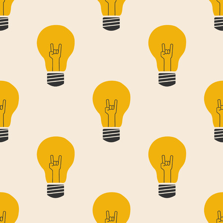 Rock hand sign bulb flat icon vector illustration modern designのイラスト素材