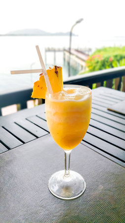The Pineapple juice has vitamin C and nature sweet.の写真素材