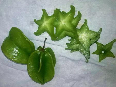Star fruit, Averrhoa carambola. Fresh  fruit Pro Photoの写真素材