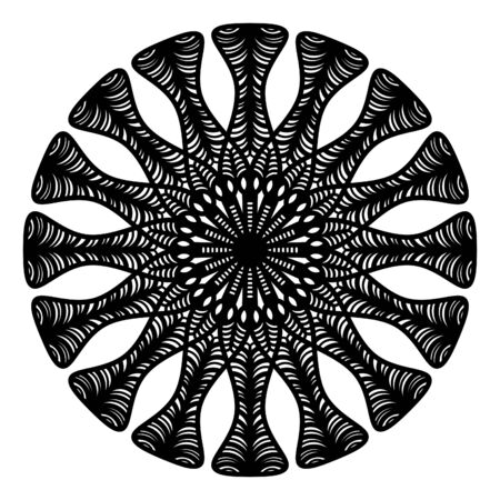 Abstract mandala on white background. Greeting Card, Invitation, Tattoo. Anti-Stress Therapy Pattern.の写真素材