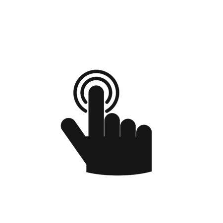 Hand with touching icon on white background.の写真素材
