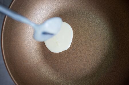 Cook the pancakes: Homemade pancakes making by kid