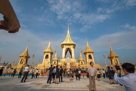 BANGKOK, THAILAND - NOV 1, 2017: REHEARSAL VISIT: Royal Crematorium for His Majesty King Bhumibol...