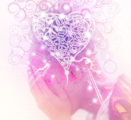 Woman has depression in love. Confused, pressured and sad in loveの写真素材