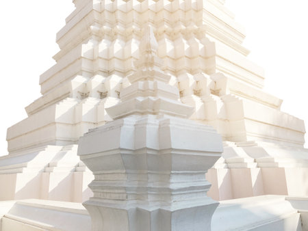 Pillar and stupa with indented corners (Thai architecture)の写真素材