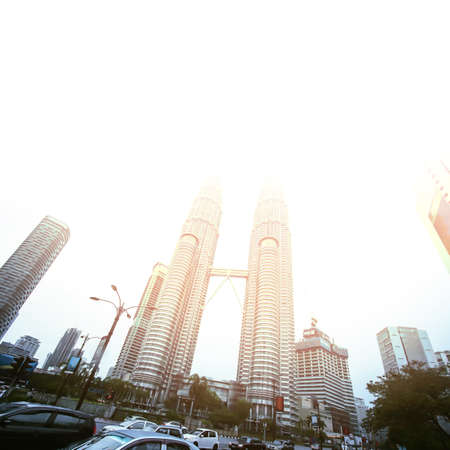 Petronas Twin Towers the symbol of Kuala Lumpu, Malaysia as business, finance district. Photo with...