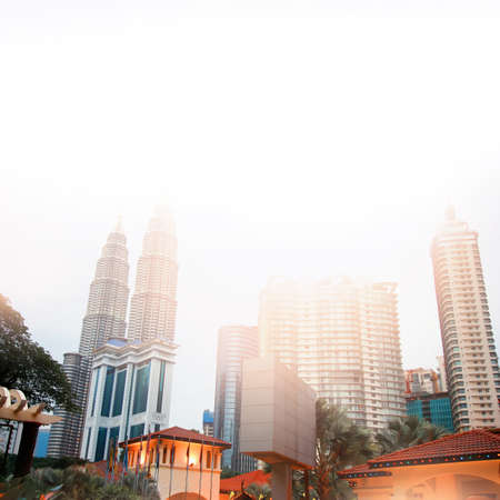 Petronas Twin Towers the symbol of Kuala Lumpu, Malaysia as business, finance district. Photo with...