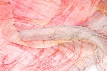 Silk Fabric and Hand painted silk with beautiful colorの写真素材